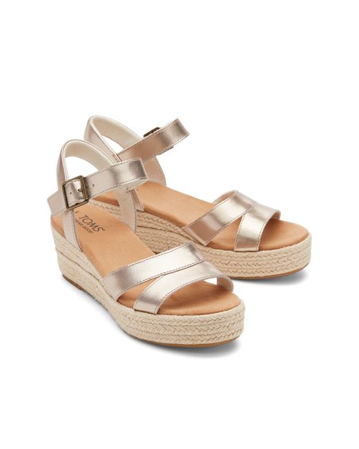 TOMS Metallic Audrey Wedge Sandal