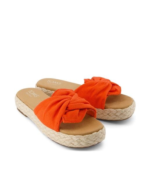 TOMS Orange Abby Slide Platform Sandal