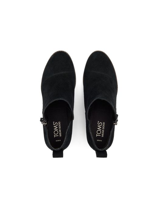 TOMS Black Goldie Wedge Boots