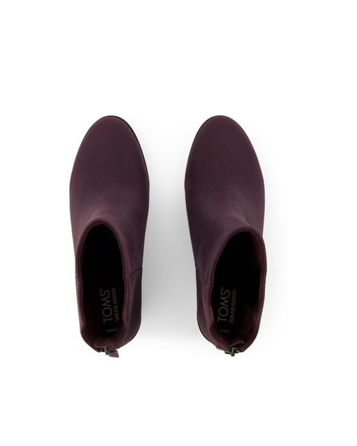 TOMS Brown Wedge Leather Ankle Boots