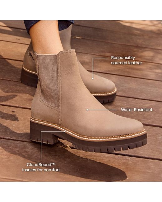 TOMS Brown Nubuck Leather Water-Resistant Chelsea Boots