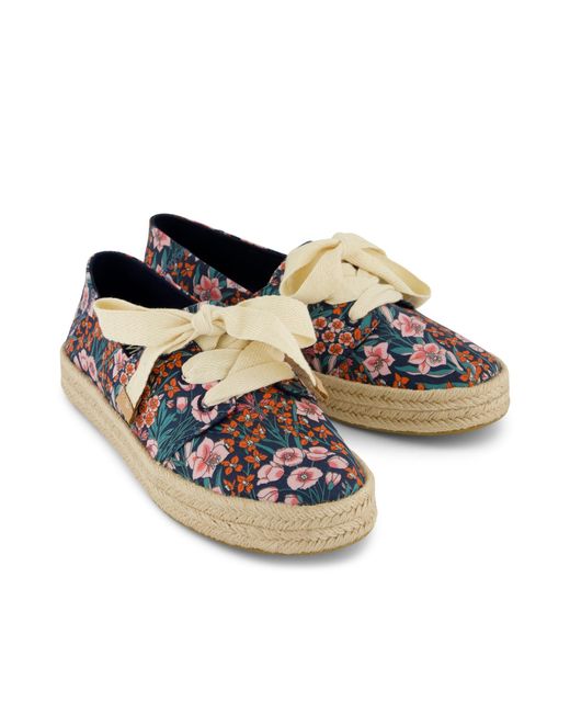 TOMS Blue Carolina Lace Up Espadrille