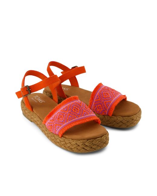 TOMS Red Abby Platform Sandal