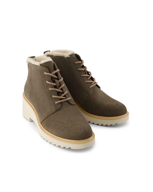 TOMS Brown Maude Wedge Lace-Up Boots