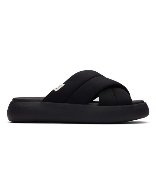 TOMS Alpargata Mallow Crossover Slide in Black/Black (Black) | Lyst