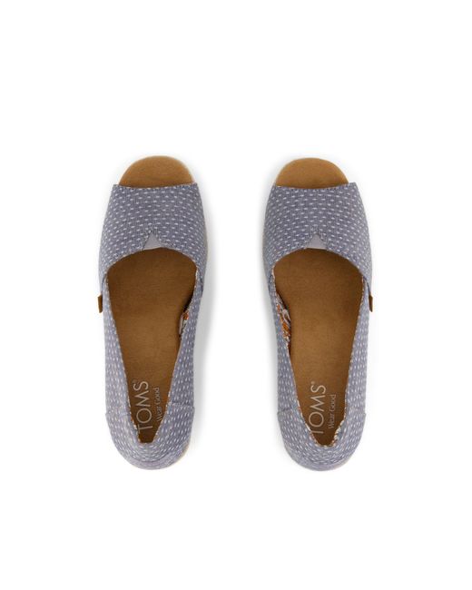 TOMS Blue Essential Wedge Peep-Toe