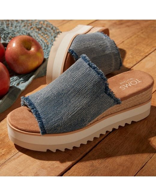 TOMS Blue Diana Mule Wedge Sandal