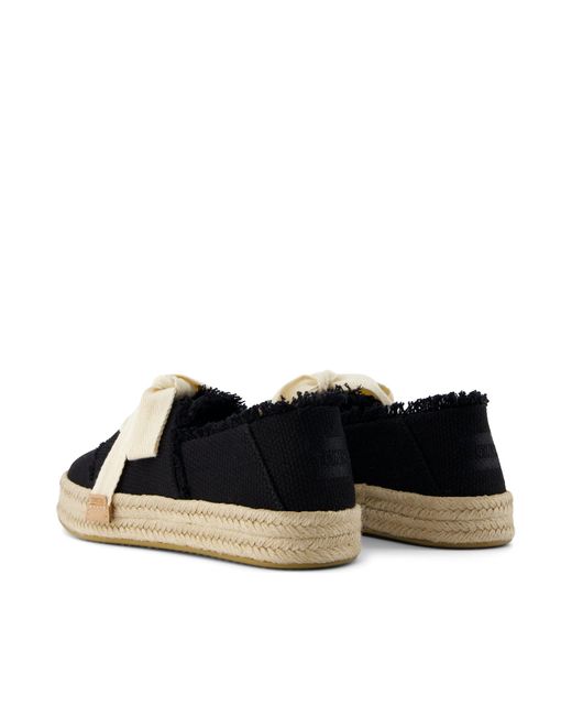 TOMS Black Carolina Lace-Up Espadrille