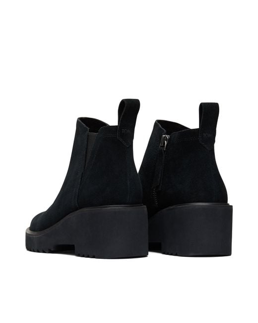 TOMS Black Maude Wedge Boots