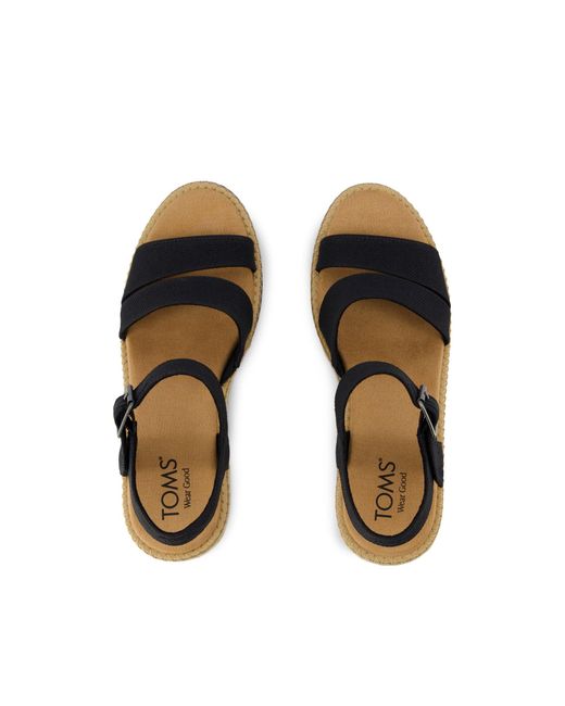 TOMS Black Darya Wedge Sandal