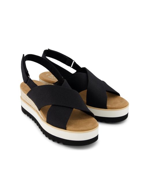 TOMS Blue Diana Crossover Wedge Sandal