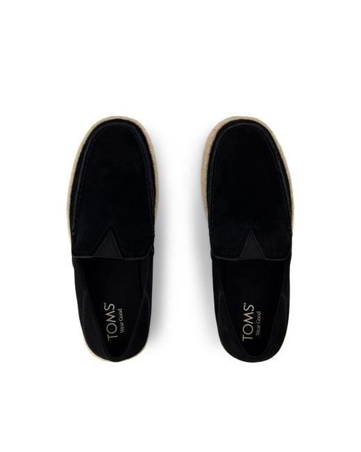 TOMS Black Alonso Loafer Espadrille for men