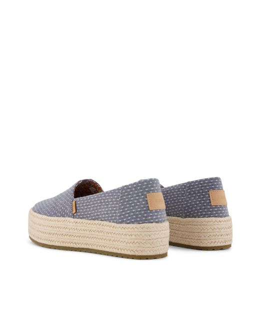 TOMS Blue Valencia Platform Espadrille