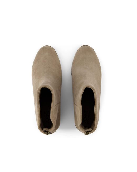 TOMS Brown Suede Wedge Ankle Boots