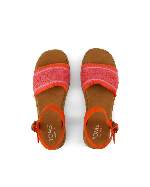 TOMS Red Abby Platform Sandal