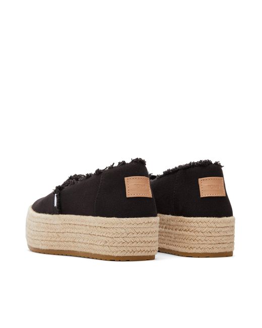 TOMS Black Valencia Platform Espadrille