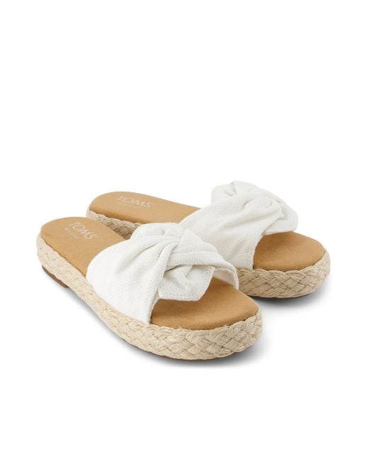 TOMS White Abby Slide Platform Sandal
