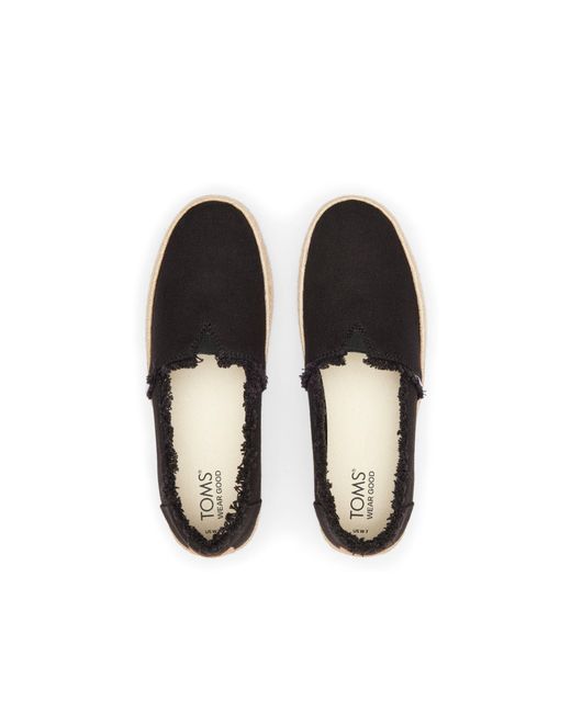 TOMS Black Valencia Platform Espadrille