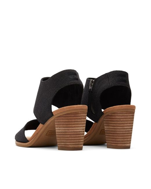 TOMS Black Majorca Cut-Out Heeled Sandal