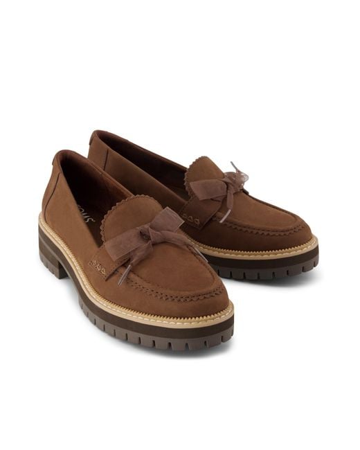 TOMS Brown Cara Bow Loafer Shoes