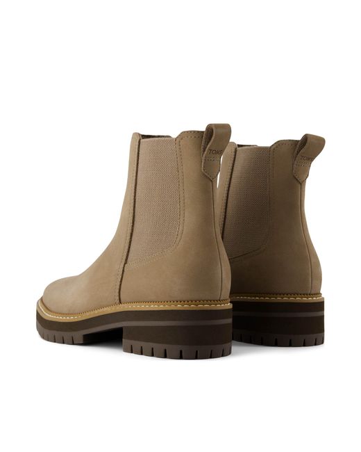 TOMS Brown Nubuck Leather Water-Resistant Chelsea Boots