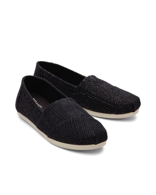 TOMS Alpargata Metallic in Black Lyst UK