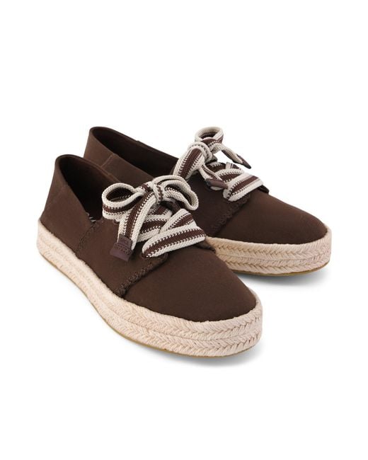 TOMS Brown Carolina Lace-Up Espadrille