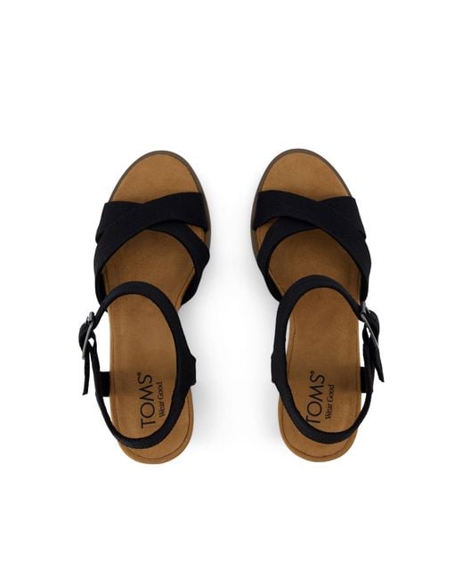 TOMS Black Majorca Ankle Strap Heel Sandal