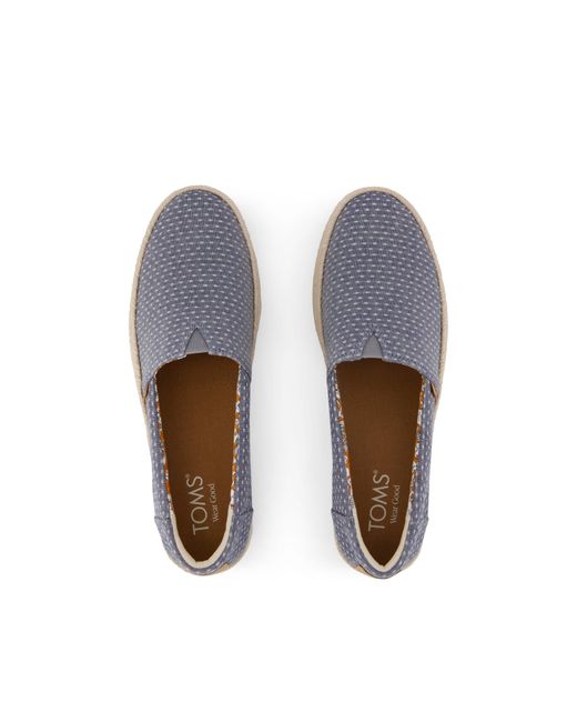 TOMS Blue Valencia Platform Espadrille