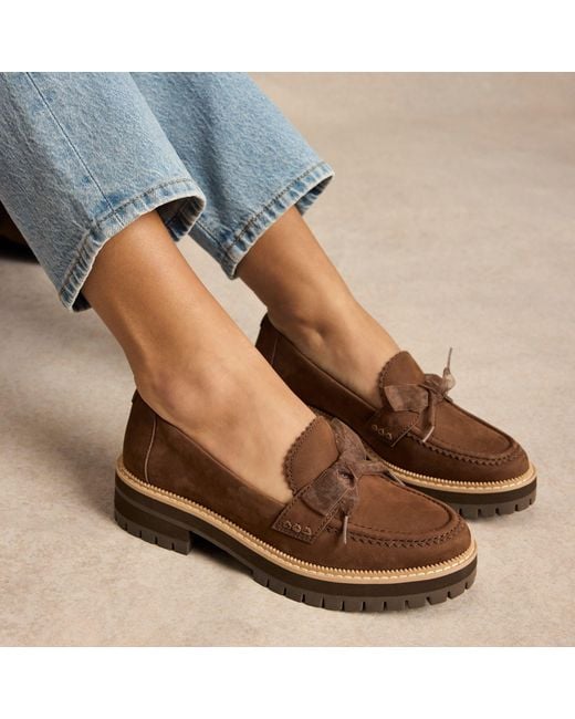 TOMS Brown Cara Bow Loafer Shoes