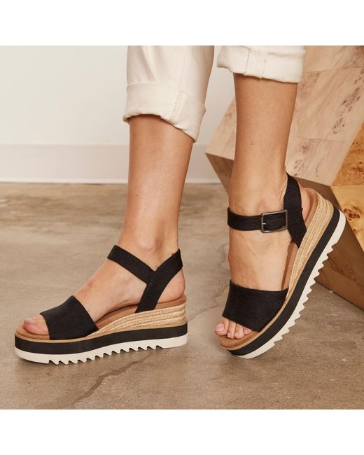 TOMS Black Diana Wedge Sandal