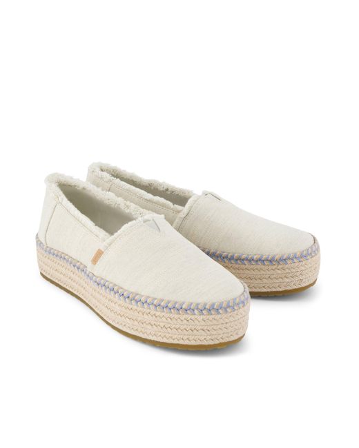 TOMS White Valencia Platform Espadrille