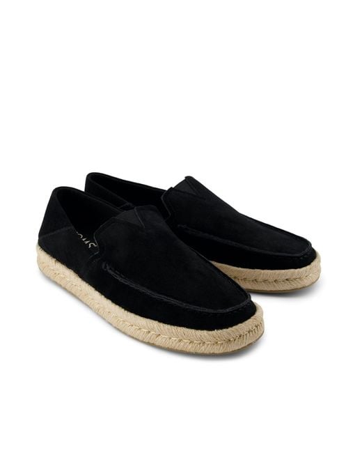 TOMS Black Alonso Loafer Espadrille for men