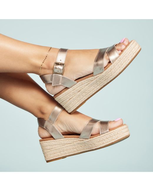 TOMS Metallic Audrey Wedge Sandal