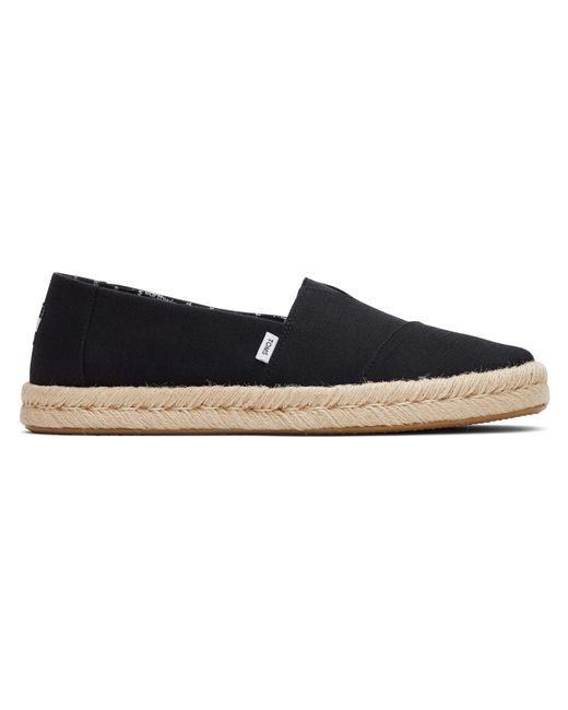 TOMS Alpargata Rope Recycled Cotton Slubby Woven Espadrille in Black ...