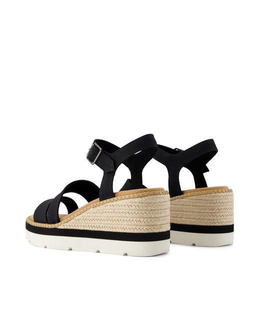 TOMS Black Darya Wedge Sandal