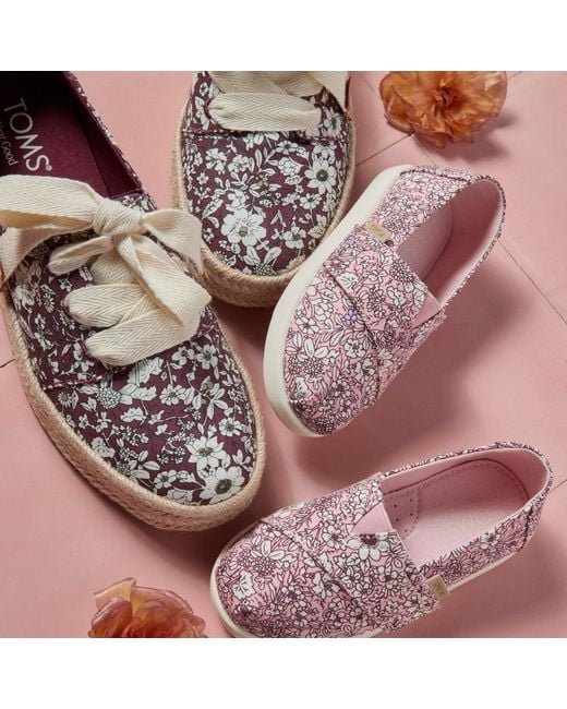 TOMS Pink Carolina Lace-Up Espadrille