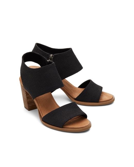TOMS Black Majorca Cut-Out Heeled Sandal
