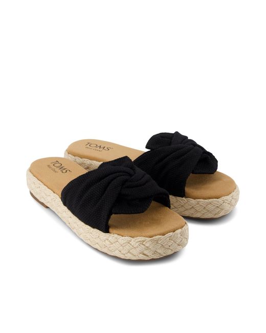 TOMS Black Abby Slide Platform Sandal