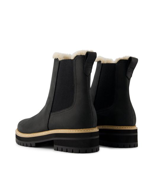 TOMS Black Faux Fur Lined Chelsea Bennet Boots