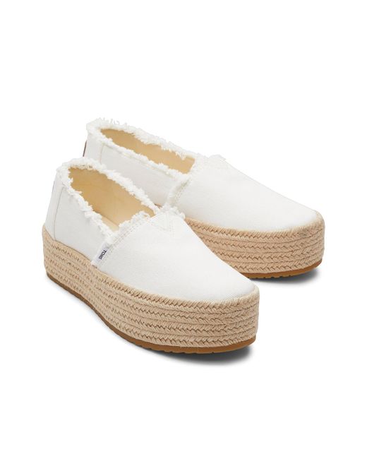 TOMS White Valencia Platform Espadrille