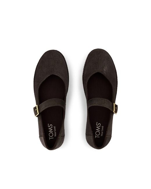 TOMS Black Carolina Mary Jane Espadrille