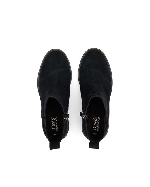 TOMS Black Maude Wedge Boots