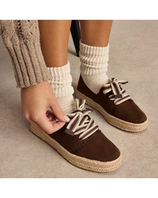 TOMS Brown Carolina Lace-Up Espadrille