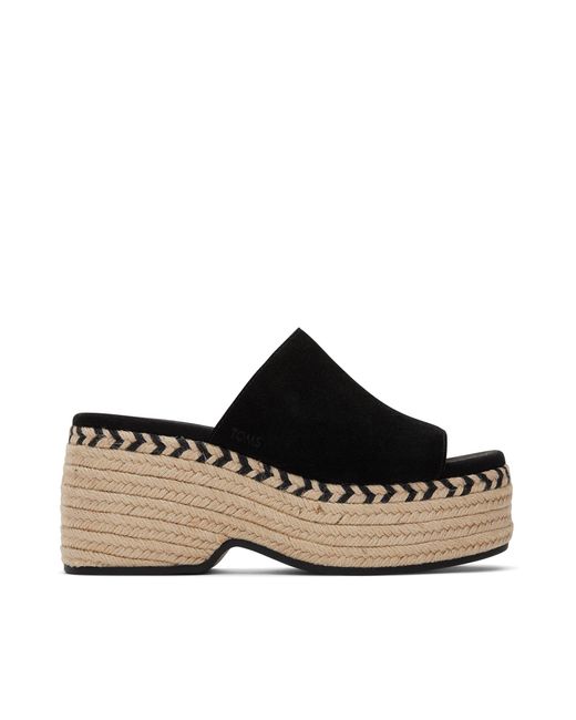 TOMS Black Laila Mule Platform Sandal