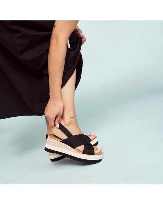 TOMS Blue Diana Crossover Wedge Sandal