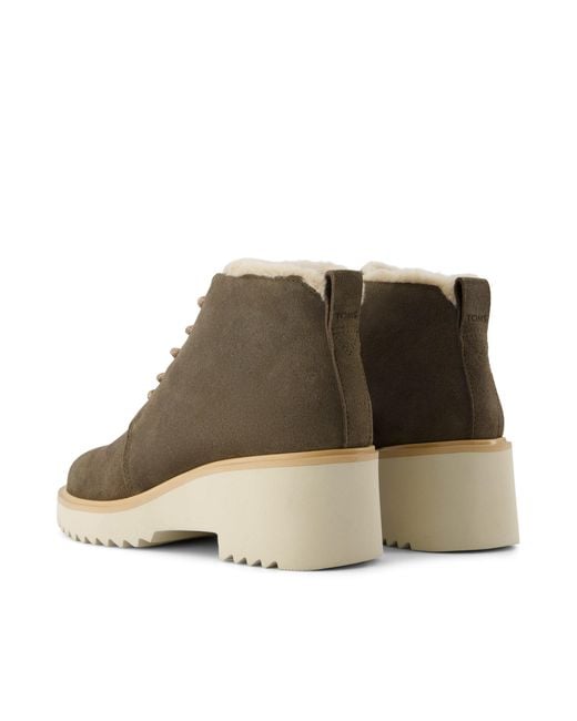 TOMS Brown Maude Wedge Lace-Up Boots