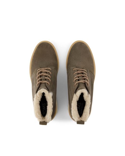 TOMS Brown Maude Wedge Lace-Up Boots