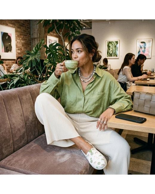 TOMS White Matcha Alpargata