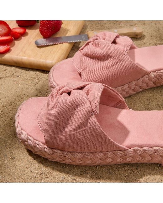 TOMS Pink Abby Slide Espadrille Sandal